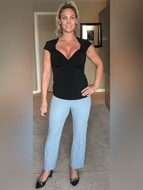 Zara blue ankle pants Side zipper Sz L NWT